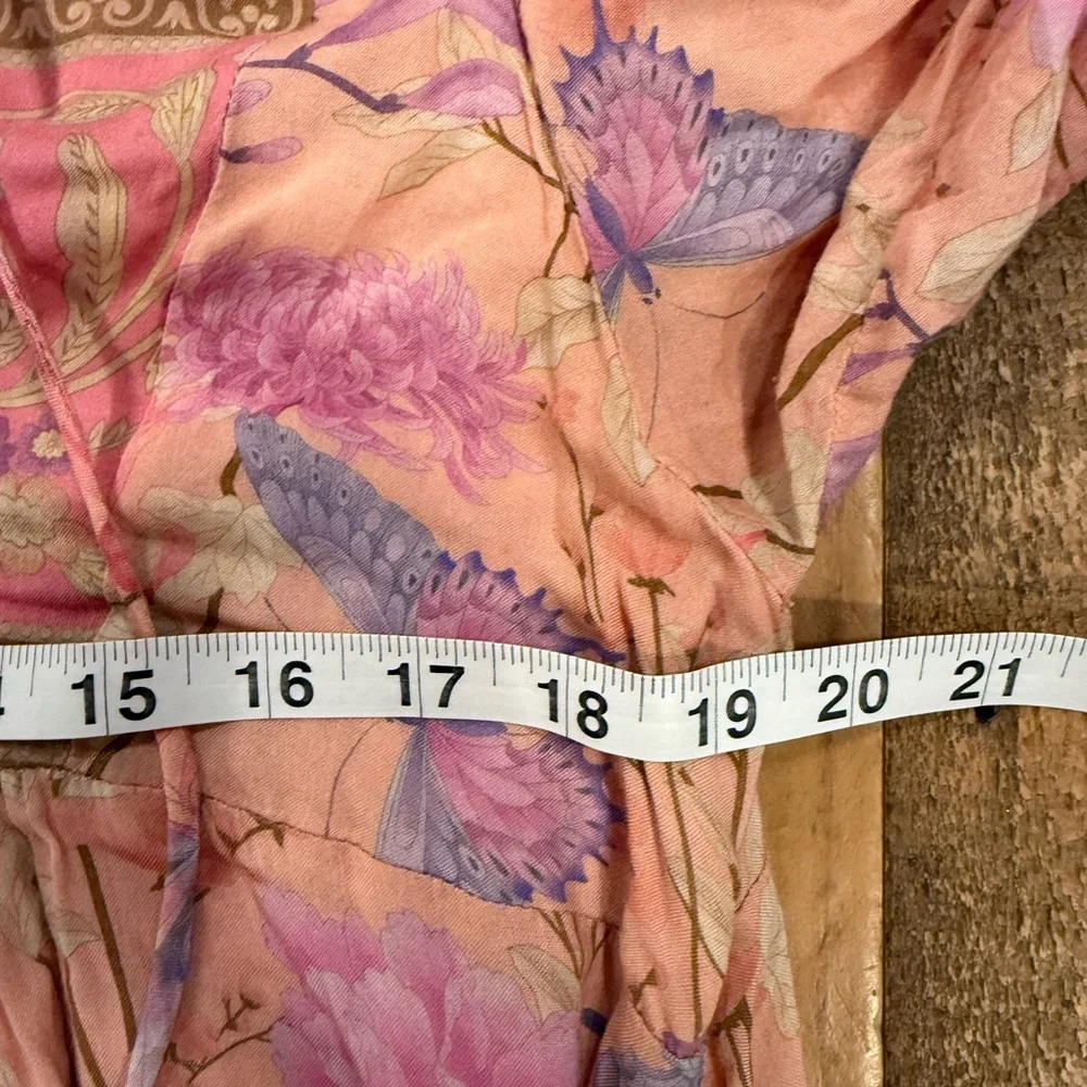 Spell & The Gypsy Butterfly Boho Maxi Dress Musk Pink Floral Festival Size L - Picture 7 of 10